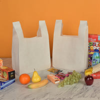 12x7x21 Bulk White Heat Sealed Reusable Fabric T Shirt Bags