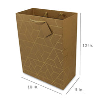 Gold Pattern Brown Kraft Gift Bags