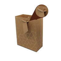 Gold Pattern Brown Kraft Gift Bags