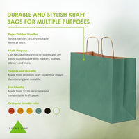 Green Paper Bags with Handles