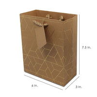 Gold Pattern Brown Kraft Gift Bags