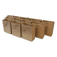 Gold Pattern Brown Kraft Gift Bags